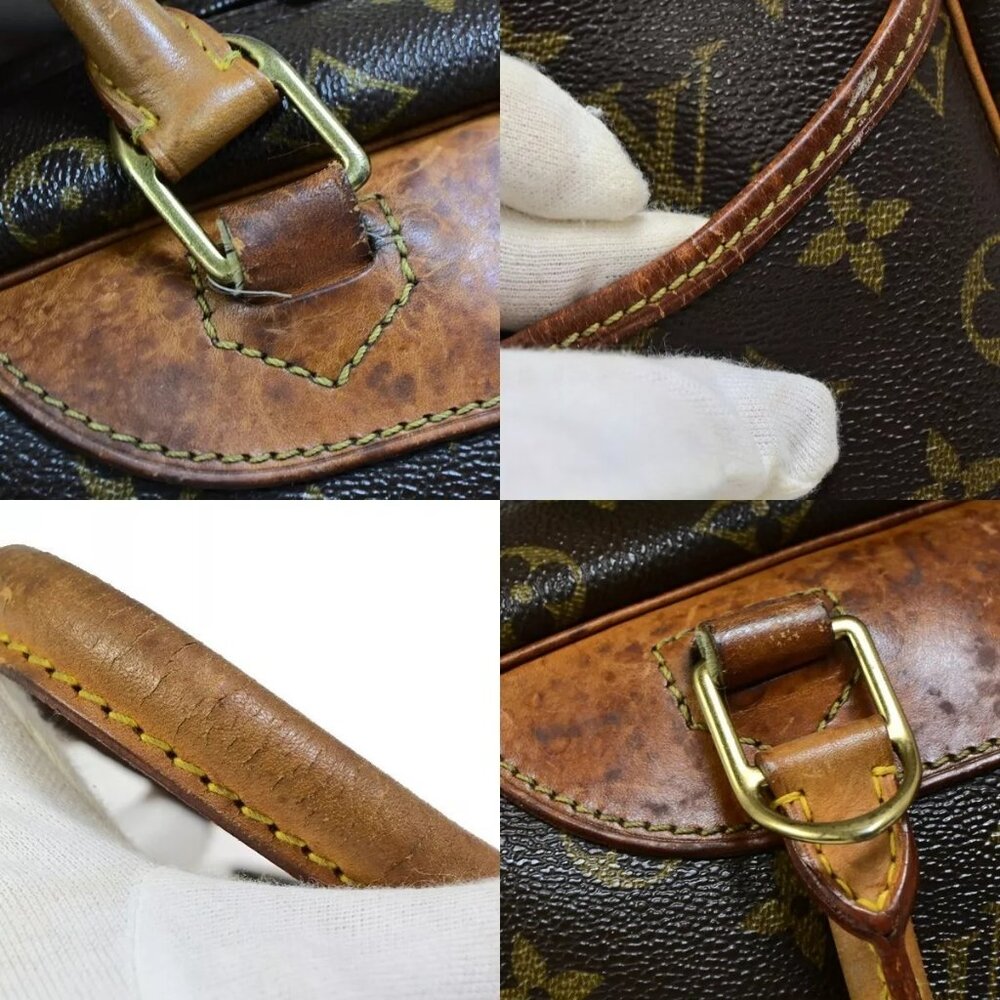 LOUIS VUITTON LV Logo Deauville Hand Bag Monogram Leather Brown - Picture 12 of 16